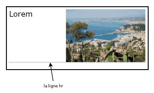 La ligne hr en bas du conteneur