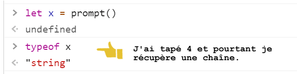 Le prompt renvoie une chaîne
