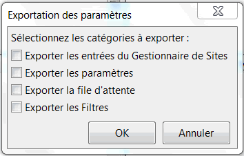 Exporter les paramètres du gestionnaires de sites Filezilla