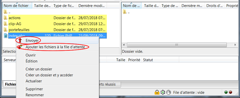 Deux manières de transférer des fichiers