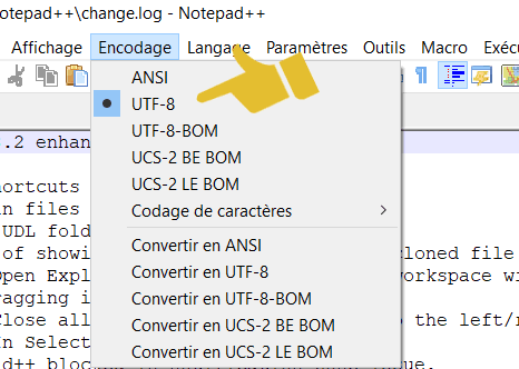 Vérification de  l'encodage