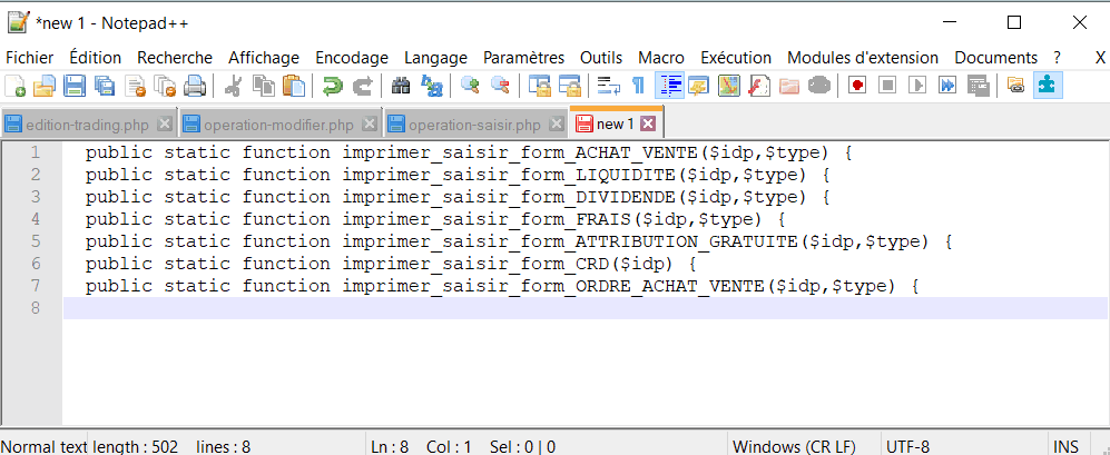 Récupérer toutes les lignes marquées