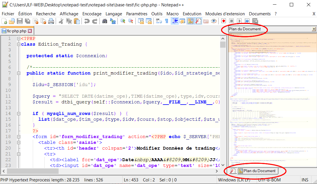 Vue globale du document