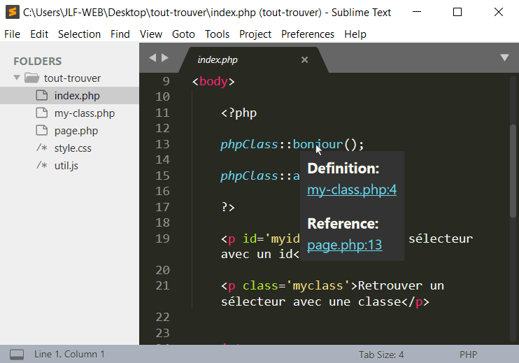 Accéder à une fonction PHP depuis le code